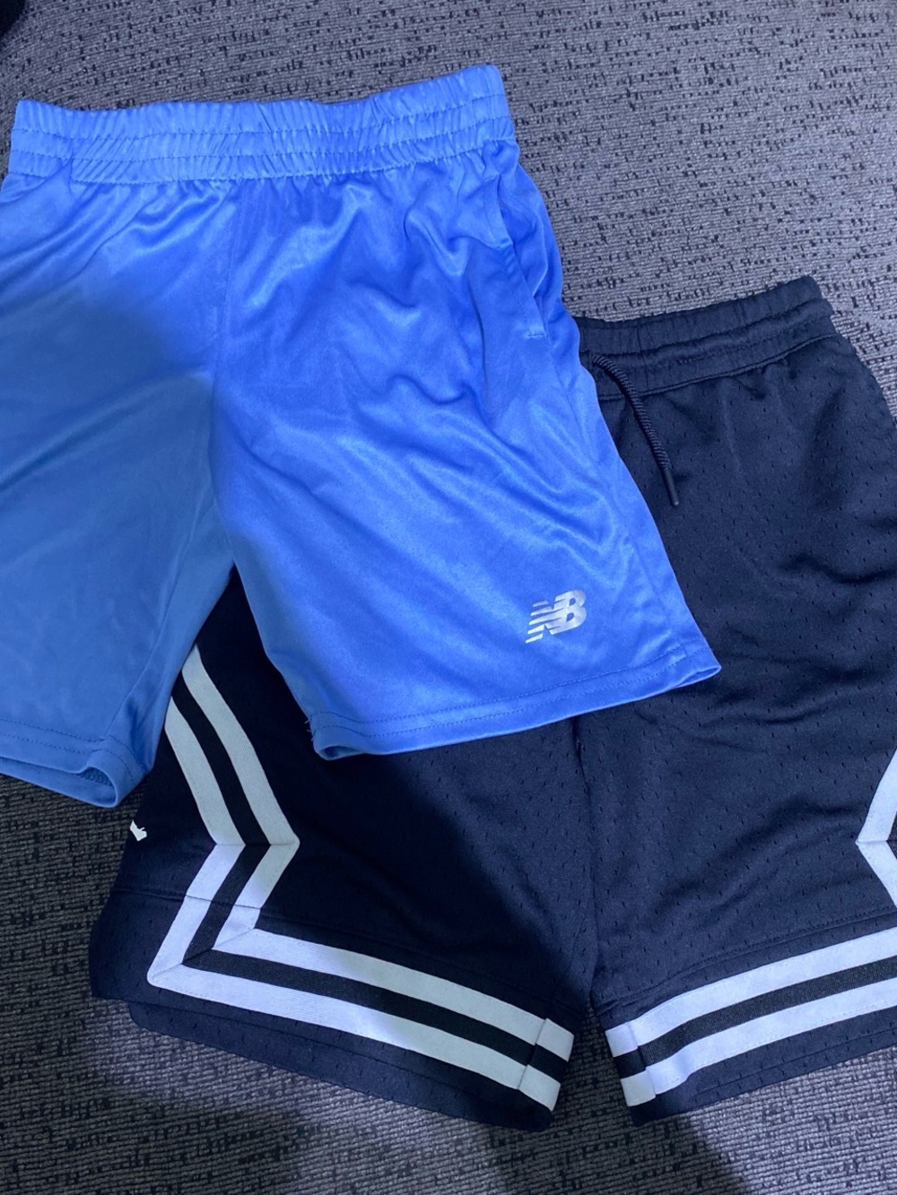 New Balance + Jordan Blue and Black Kids Athletic Shorts Set